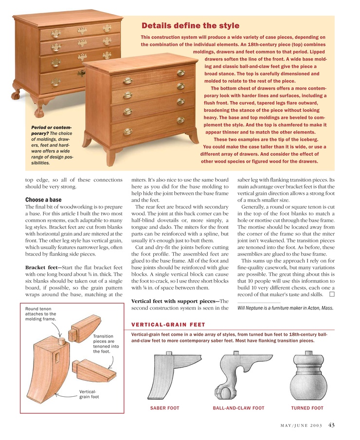 [목공도면] Anatomy of Chest of Drawers FWW 네이버 블로그