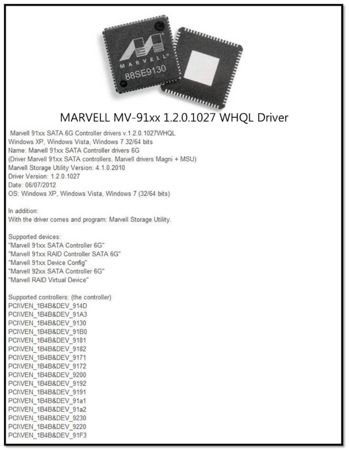 Marvell Mv91xx Sata 6g Controller Driver