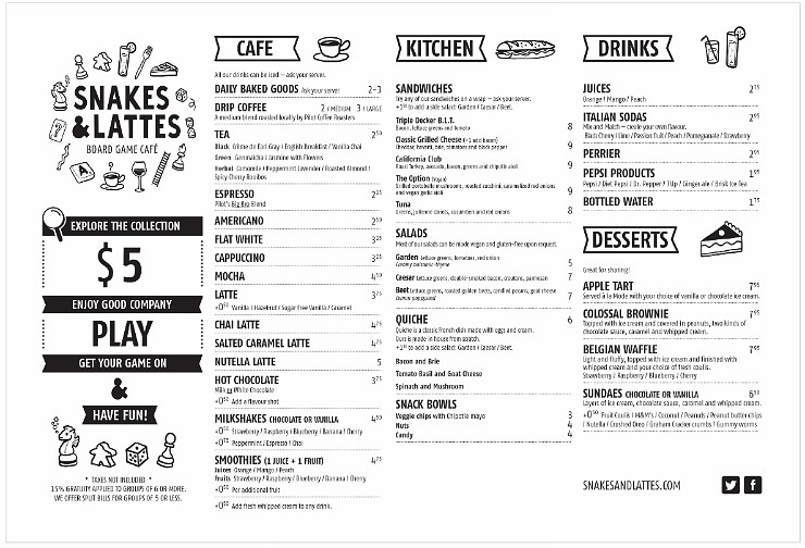 토론토 Toronto 보드게임 카페 Board game cafe "Snakes u0026 Lattes"