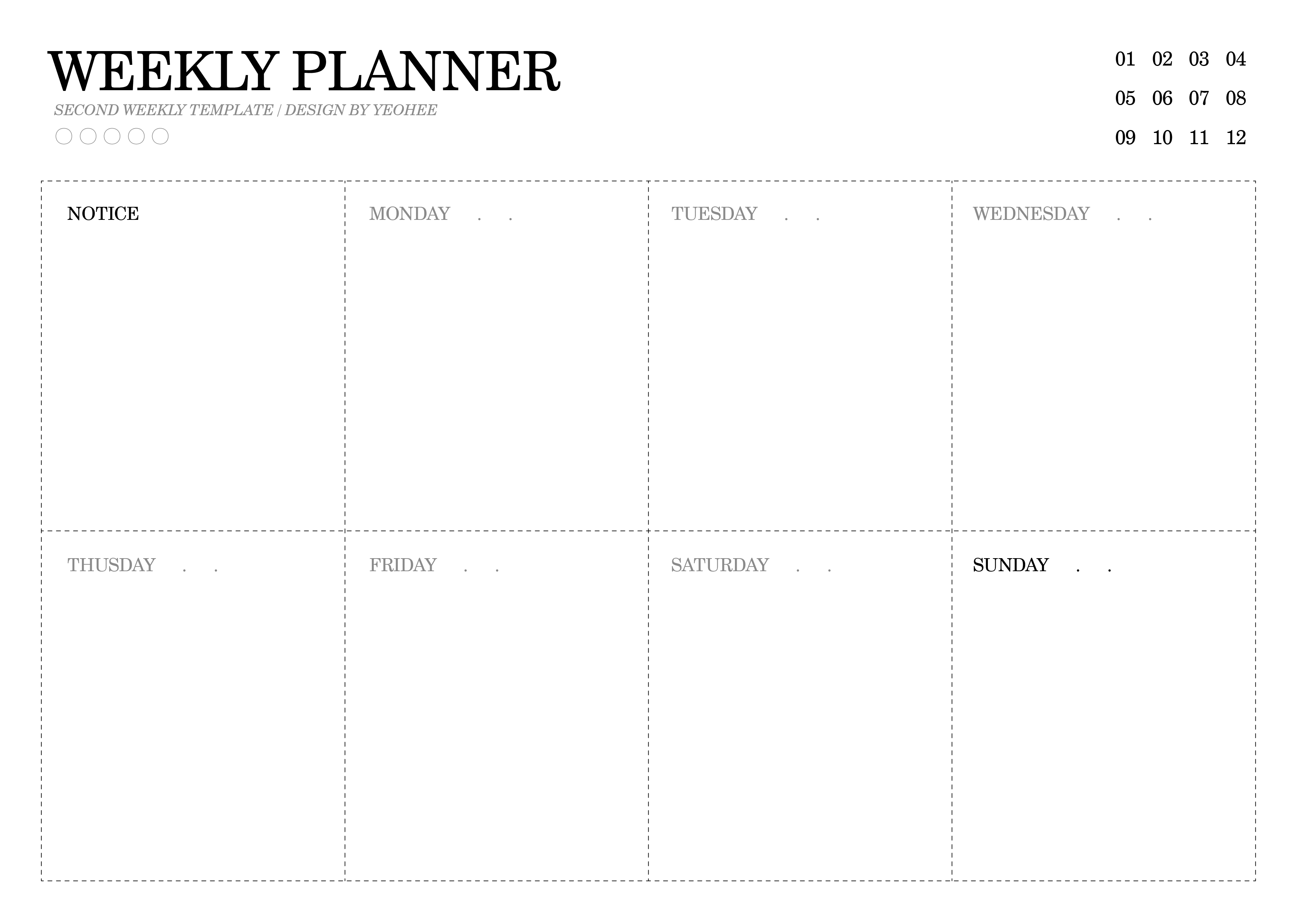 [주간계획표] 담백한 주간계획표 양식 Ver.2 /weekly Planner Template : 네이버 블로그