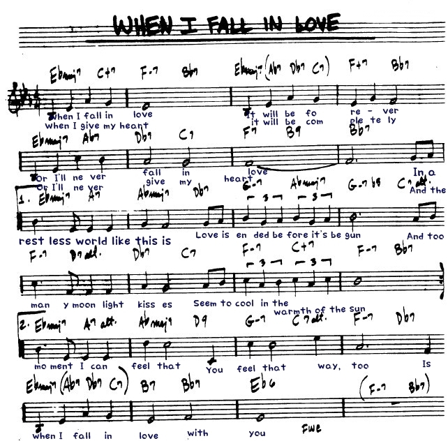 When I Fall In Love 악보 네이버 블로그 