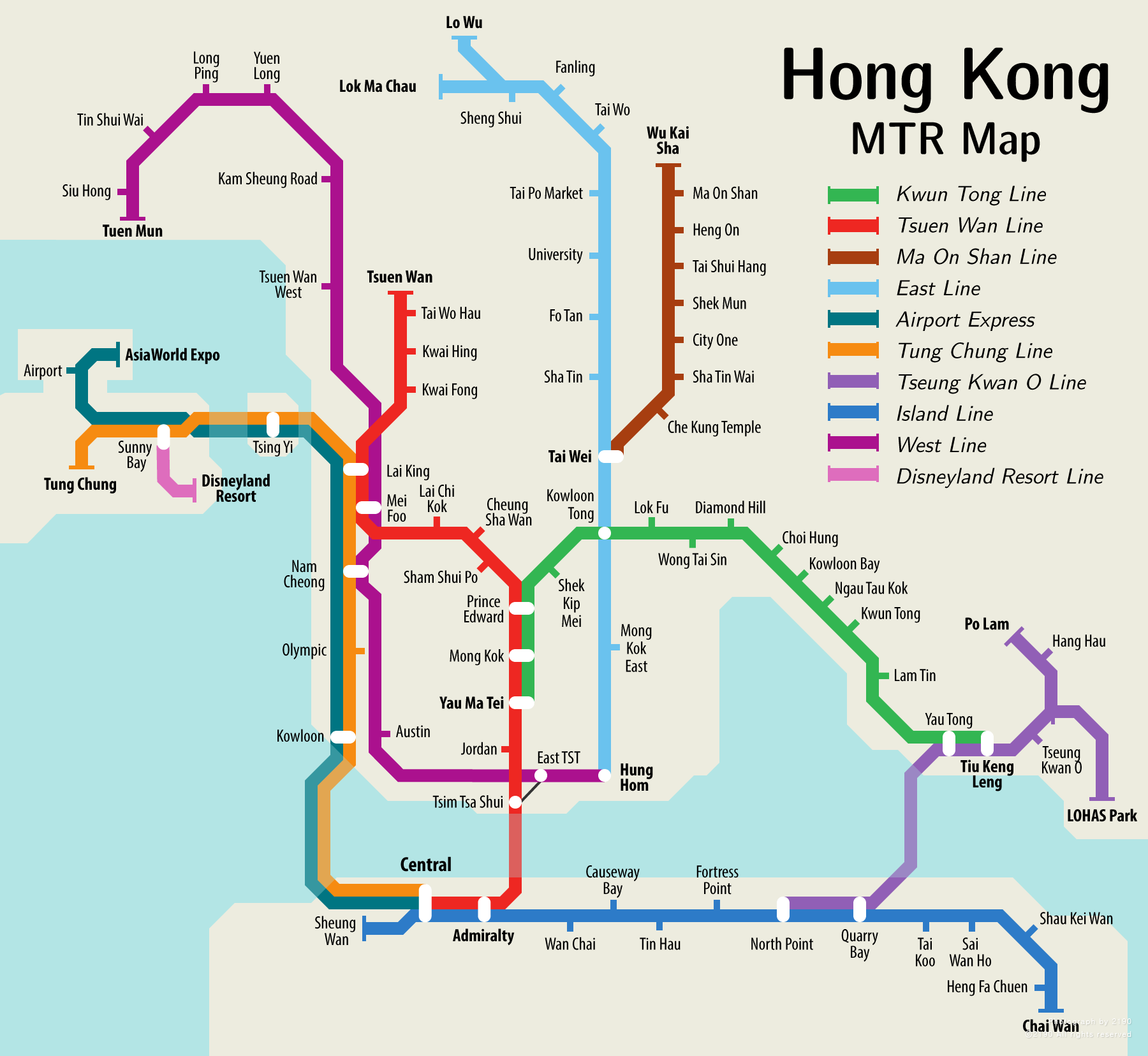 홍콩 지하철 노선도 한글 홍콩 Mtr 노선도 한국어 네이버 블로그