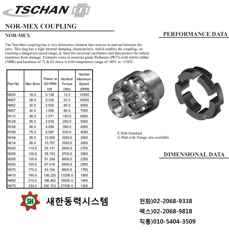 Nor Mex Coupling Tschan 50 67 82 97 112 128 148 168 194 214 240 265 295