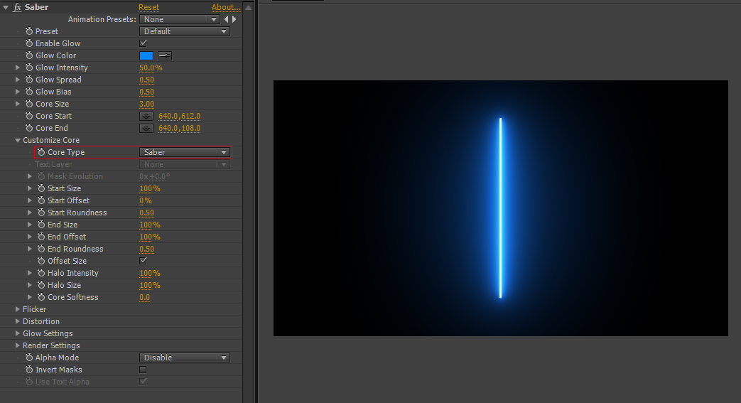 saber for after effects 2018