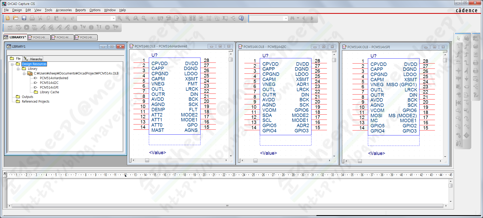 Orcad PCM514x(PCM5141, PCM5142) Library - 블로그