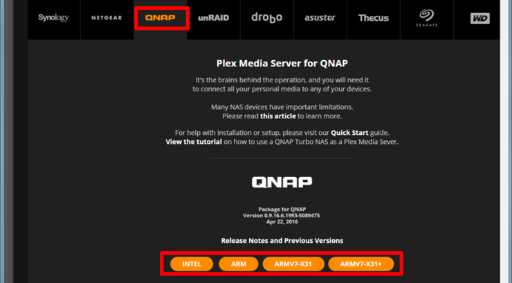 plex media server qnap