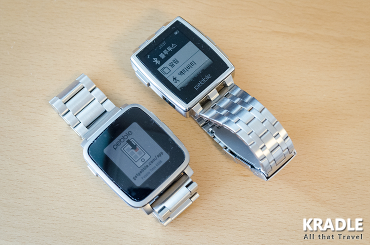 Pebble Time Steel Smartwatch. 페블 타임 스틸 스마트 워치.
