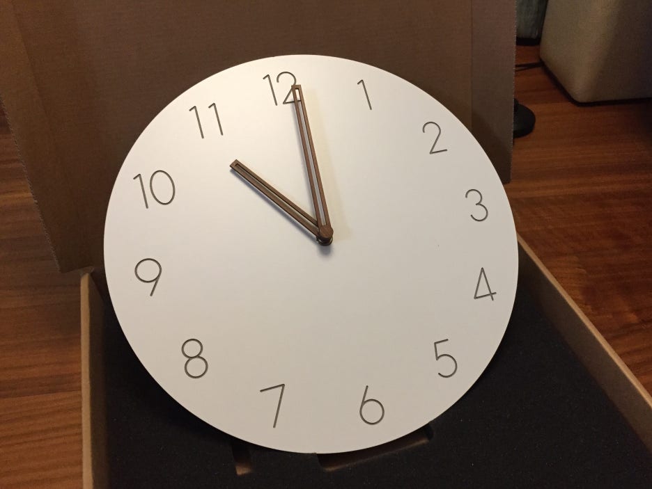 White wall interior design silent wall clock with 