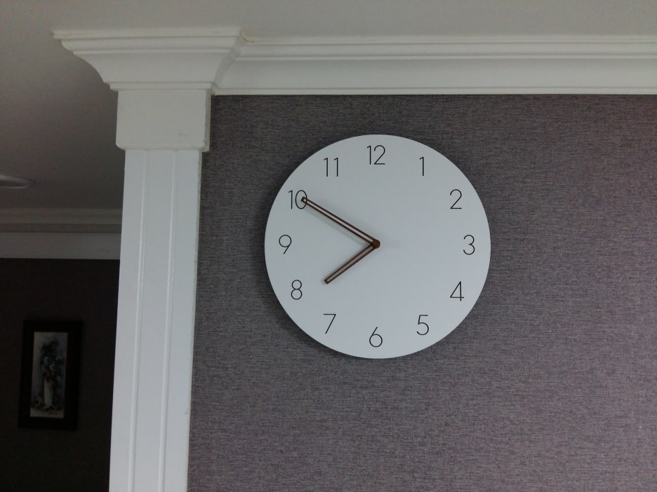 White wall interior design silent wall clock with 