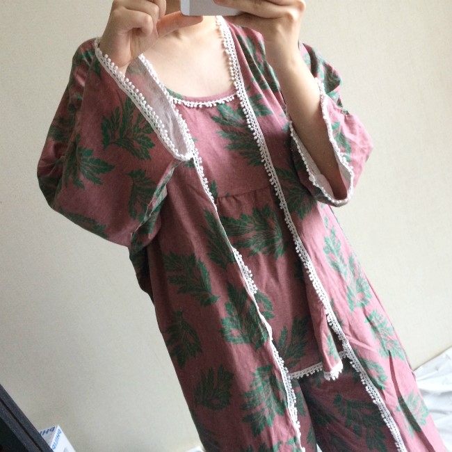 New Marsala 3ps homeware Nash + long pants + robe 