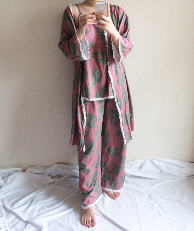 New Marsala 3ps homeware Nash + long pants + robe 