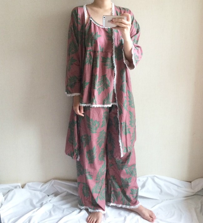 New Marsala 3ps homeware Nash + long pants + robe 