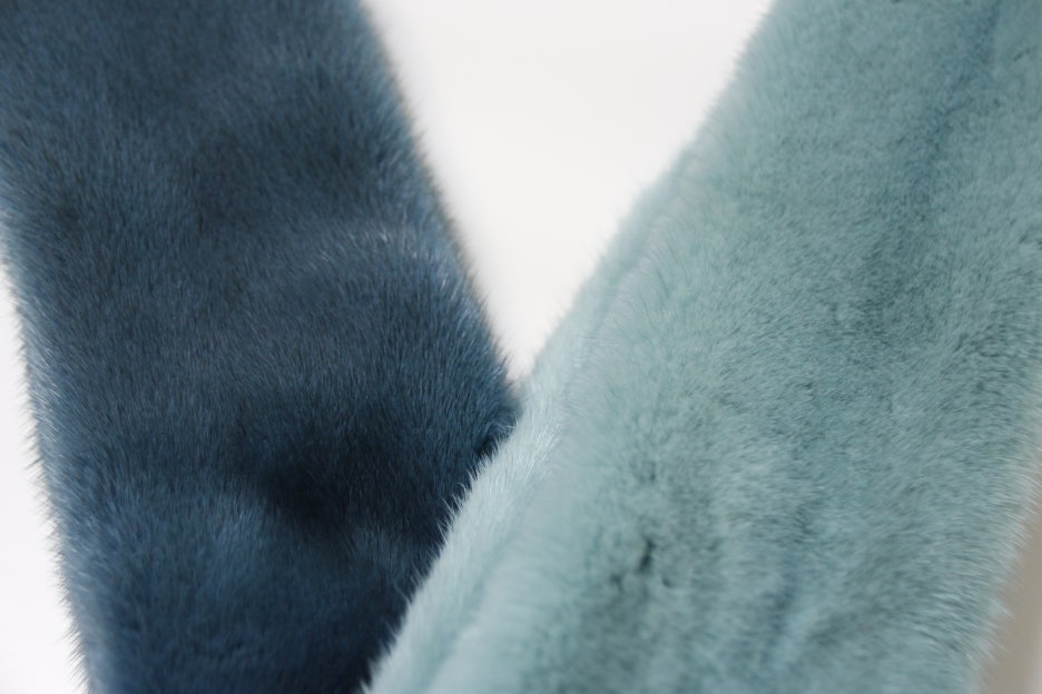 Le Beige st Mink warmer Two-tone muffler Trend sty