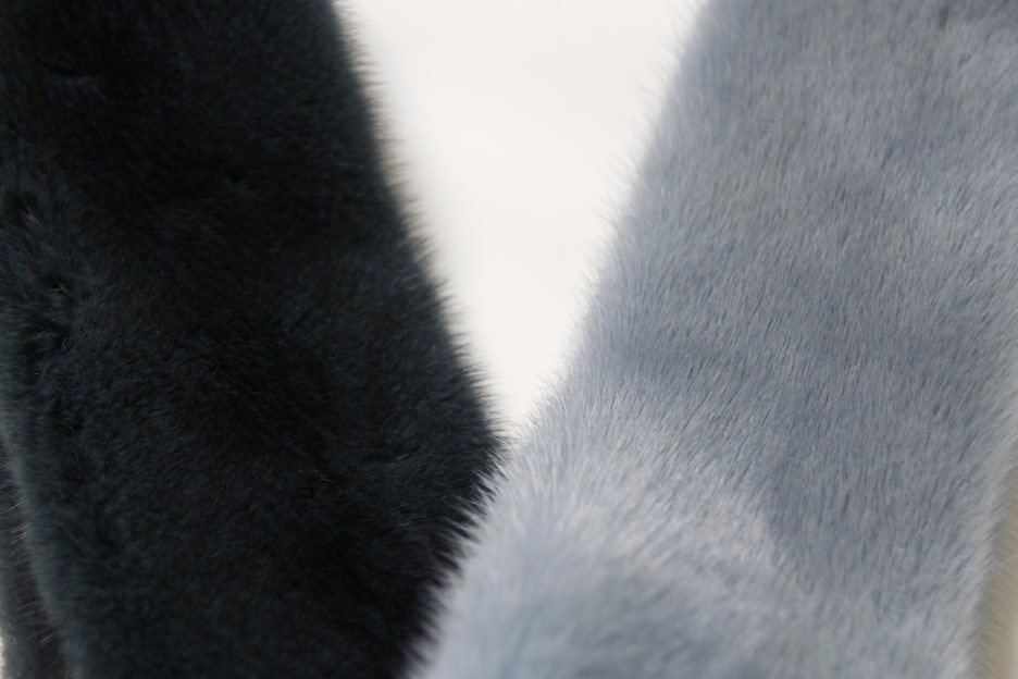 Le Beige st Mink warmer Two-tone muffler Trend sty