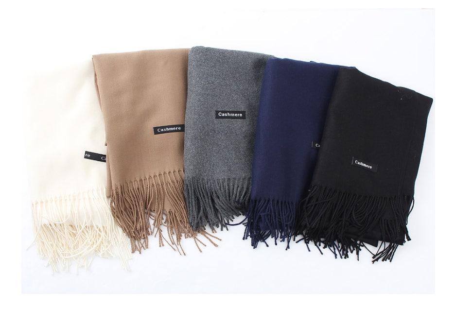 Wool 100 fine cashmere muffler shawl man woman cou