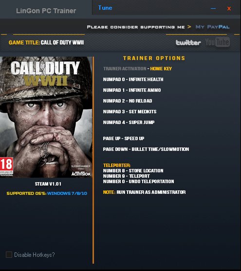 call of duty 5 world at war trainer