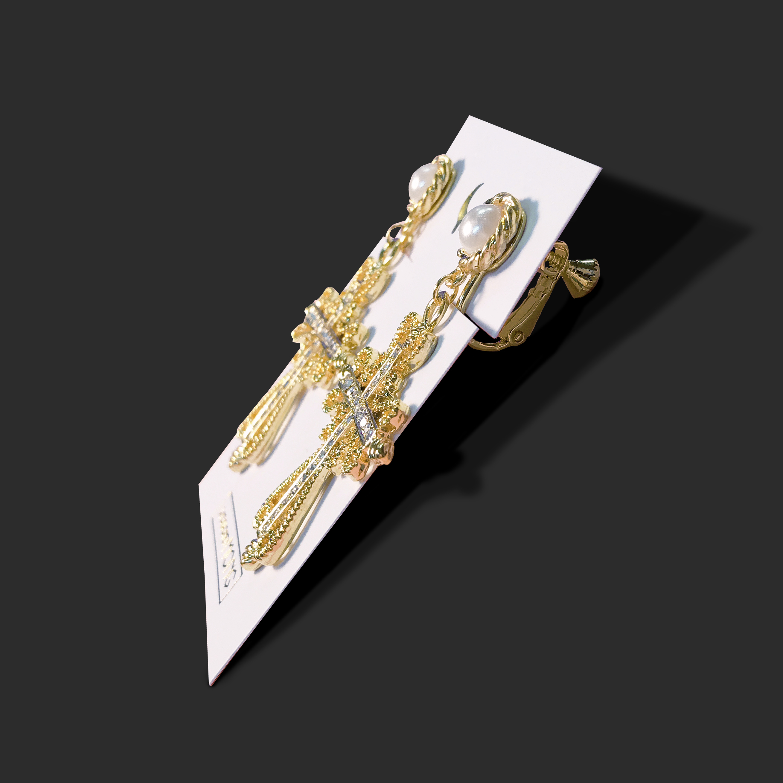 Jack Honeymoon cross pearl earrings drop fashion f