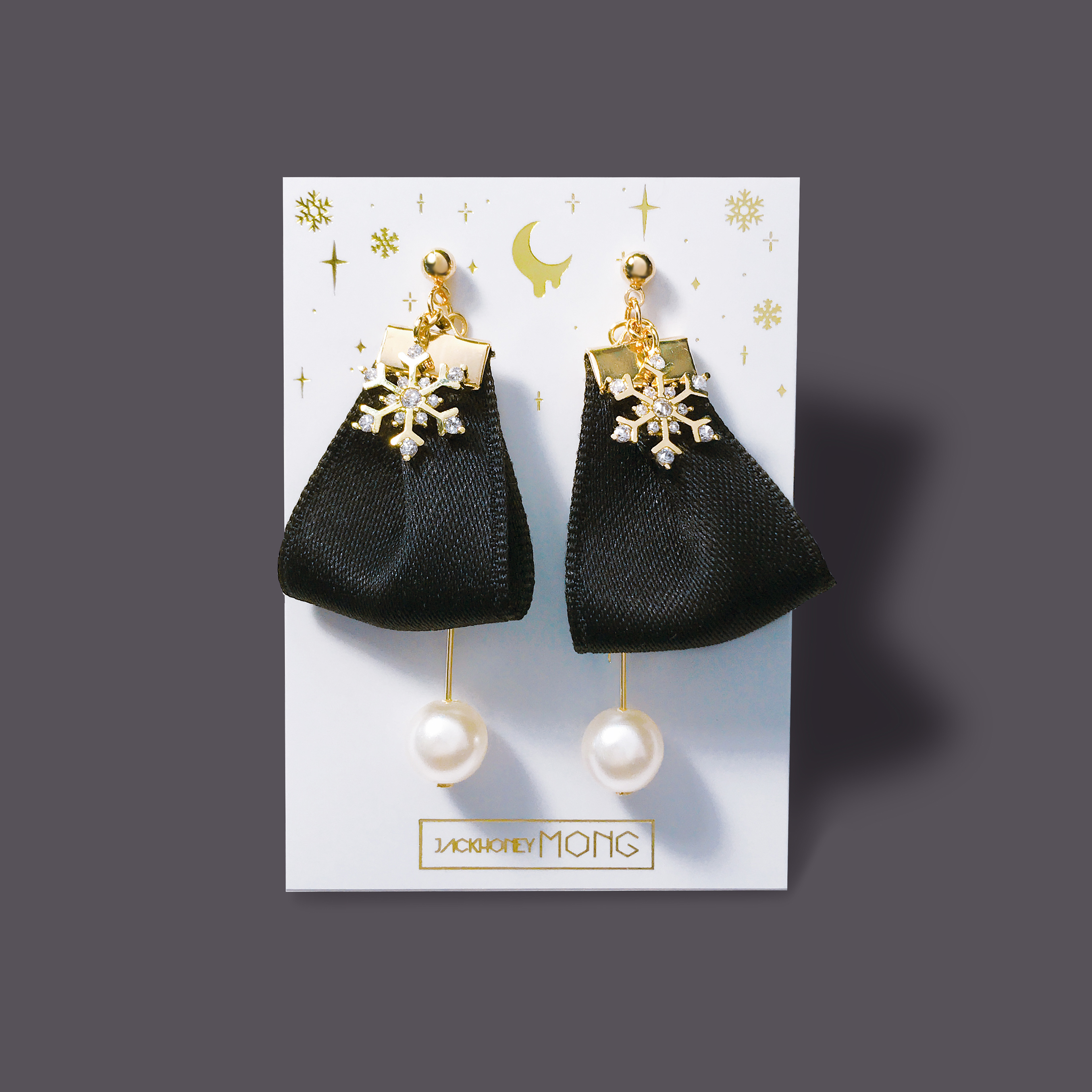 Jack Honey Mong eyes snow flake earrings drop Uniq