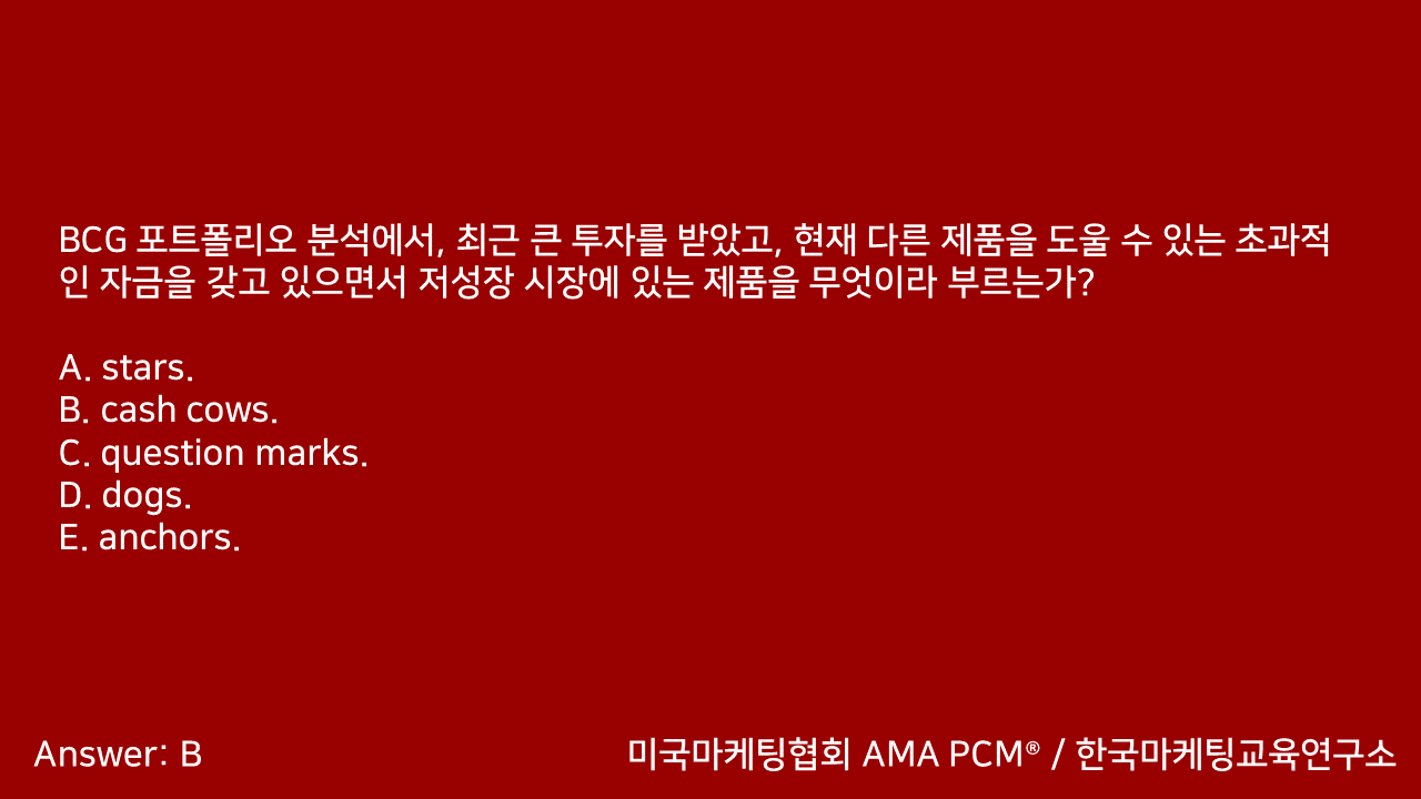 마케팅자격증 AMA PCM 문제풀이 - 3. 마케팅기획 - 블로그