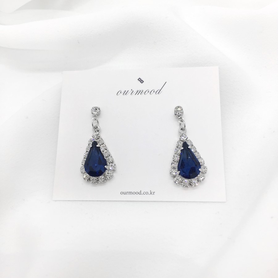 Bruce Shane Earrings 2color Water Drop Cubic Handm