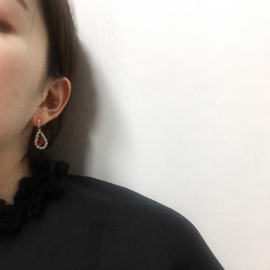 Bruce Shane Earrings 2color Water Drop Cubic Handm