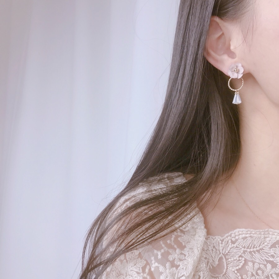 <b><p>spring Cherry Blossom Mot-Daught fw ea Drop</p></b><b><p>春 桜 螺鈿 フラワー イヤリング ドロップ ツーウェイ 15種 開講コーディネート</p></b><br /><br /><p align='center'>