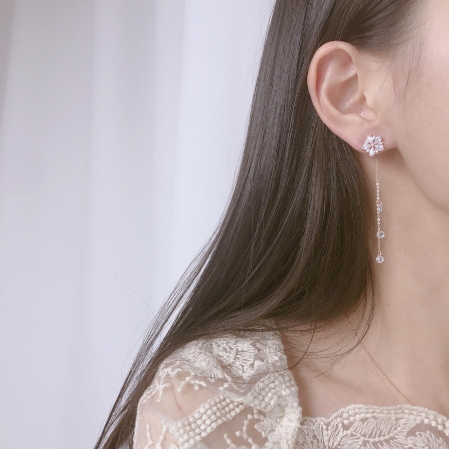 <b><p>spring Cherry Blossom Mot-Daught fw ea Drop</p></b><b><p>春 桜 螺鈿 フラワー イヤリング ドロップ ツーウェイ 15種 開講コーディネート</p></b><br /><br /><p align='center'>