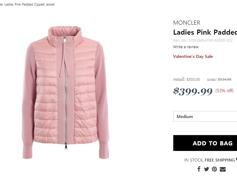 조마샵 몽클레어 니트 패딩 399불 핑쿠 핑쿠 MONCLER Ladies Pink Padded Zipped Jacket - 블로그