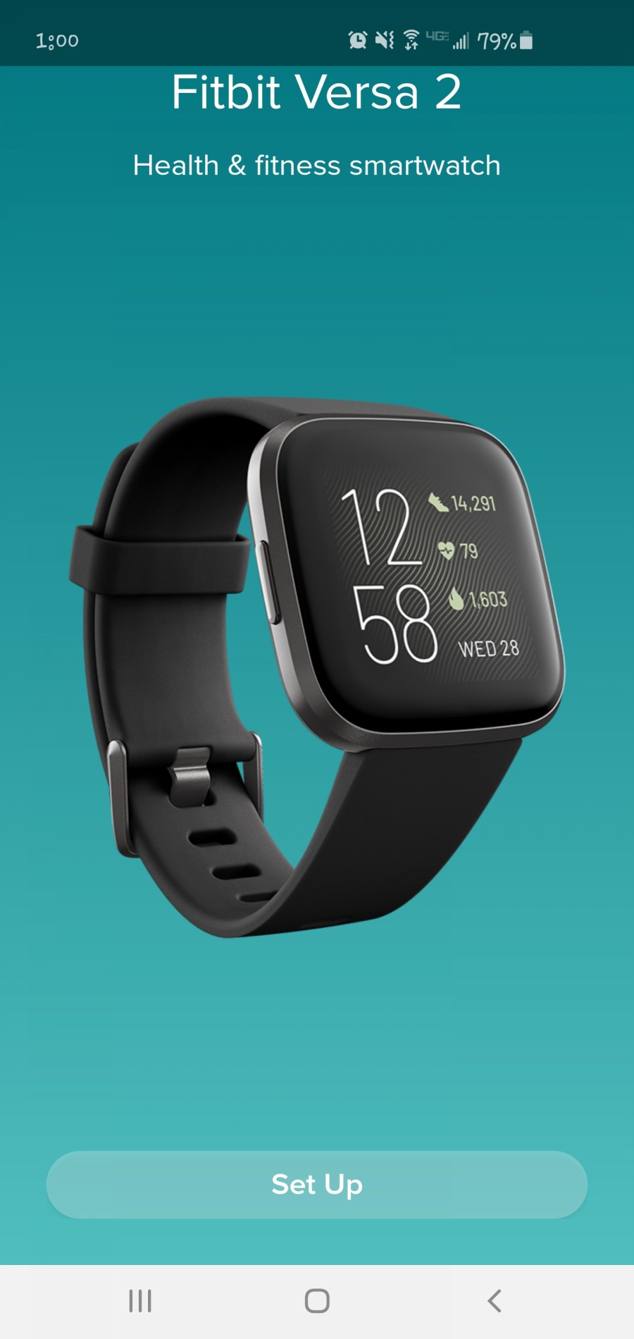 [Fitbit] Versa 2 Smartwatch 40mm Aluminum - Petal/Copper Rose with Silicone Band