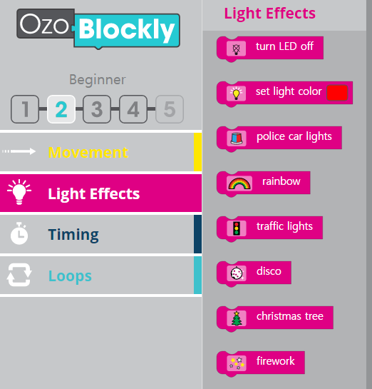 Ozoblockly Color Codes – 6-8 Basic Training: Color Codes – DWWITP