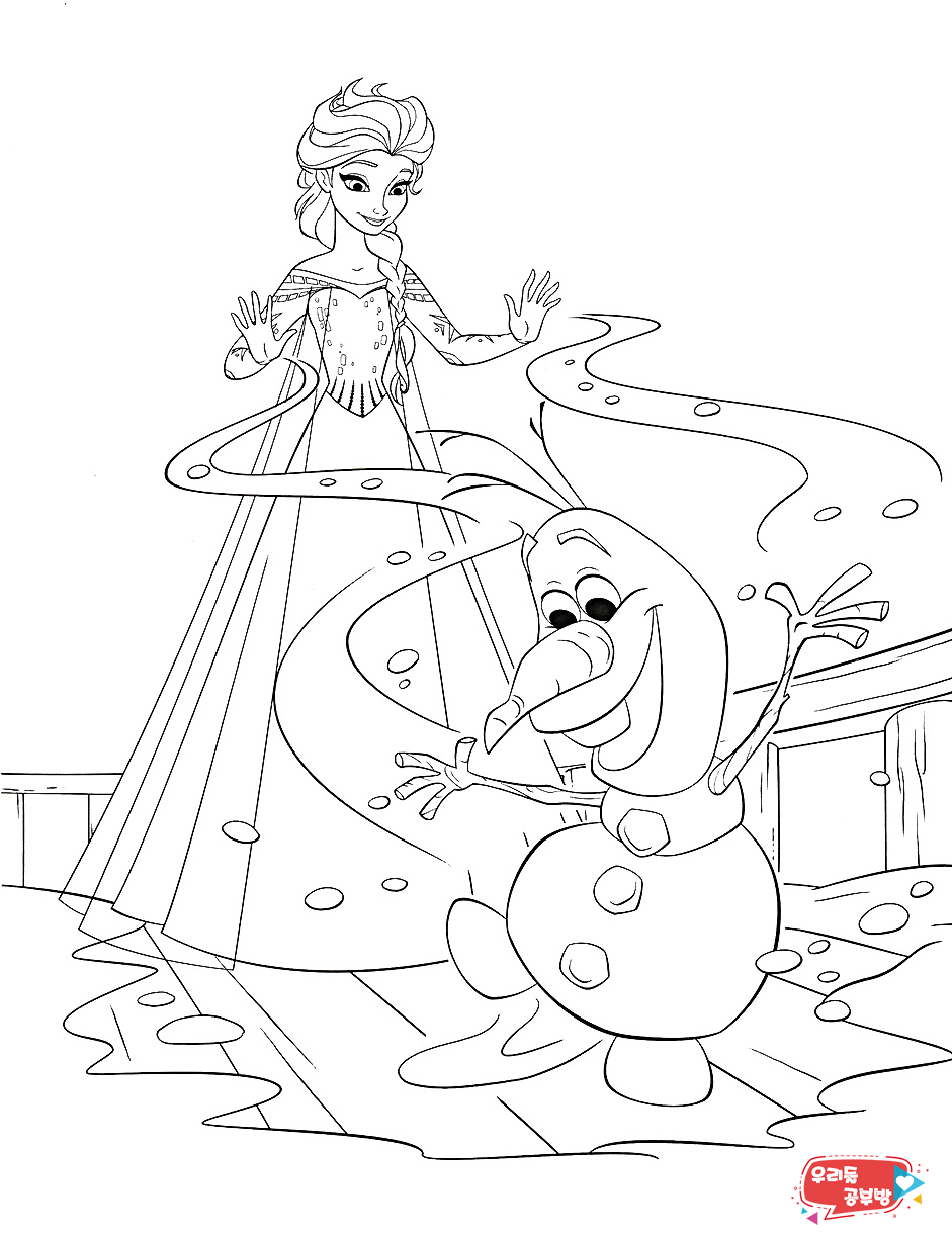 눈의 여왕 엘사, 안나 - 겨울왕국 색칠공부 2탄 47장 입니다. : 네이버 블로그